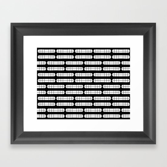 Grift Black & White Pattern Framed Art Print