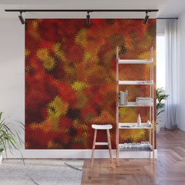 Hot Red Distortion Wall Mural