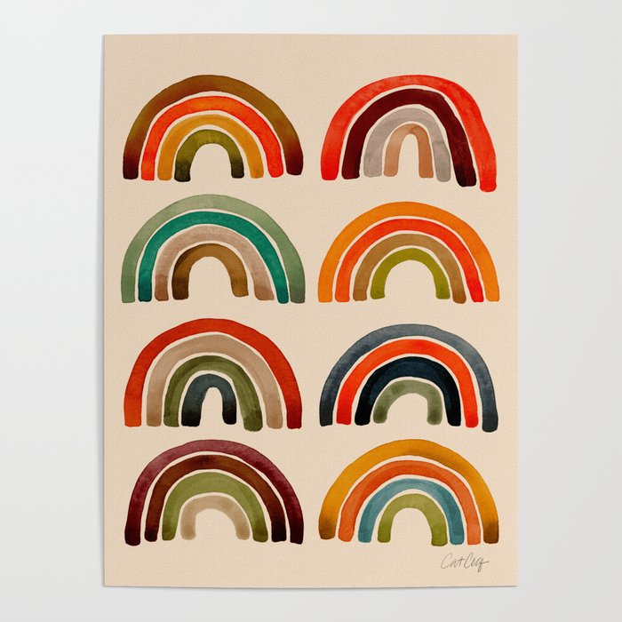 Rainbow Watercolor – Retro Palette Poster