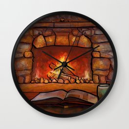 Fireplace (Winter Warming Image) Wall Clock