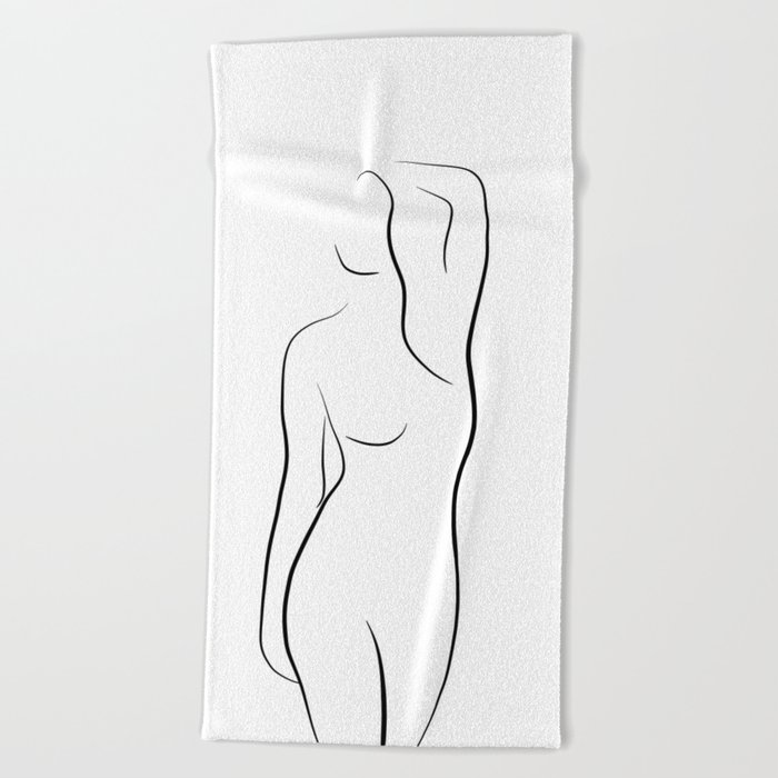 Woman Outline Sketch Mya My Dear Beach Towel By Peachonawindowsill Society6,Clip Art School Boy And Girl Clipart Black And White