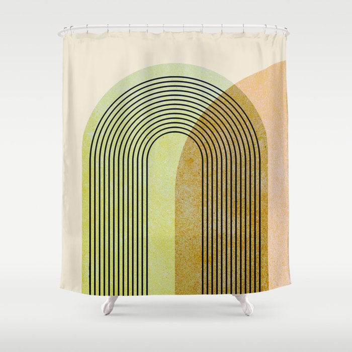 Abstraction_NEW_SUN_SUNLIGHT_LINE_MOUNTAINS_POP_ART_0303A Shower Curtain