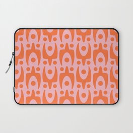 Mid Century Modern Abstract Pattern 748 Orange and Pink Laptop Sleeve