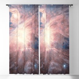 Iridescent Orion Nebula, Constellation in Blue Blush Teal Space Galaxy Blackout Curtain