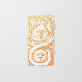 Gold Vintage Alchemy Ouroboros Illustration Hand & Bath Towel