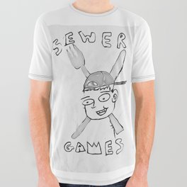 Sewer Games Pencil All Over Graphic Tee | Digital, Drawing, Poster, Logo 