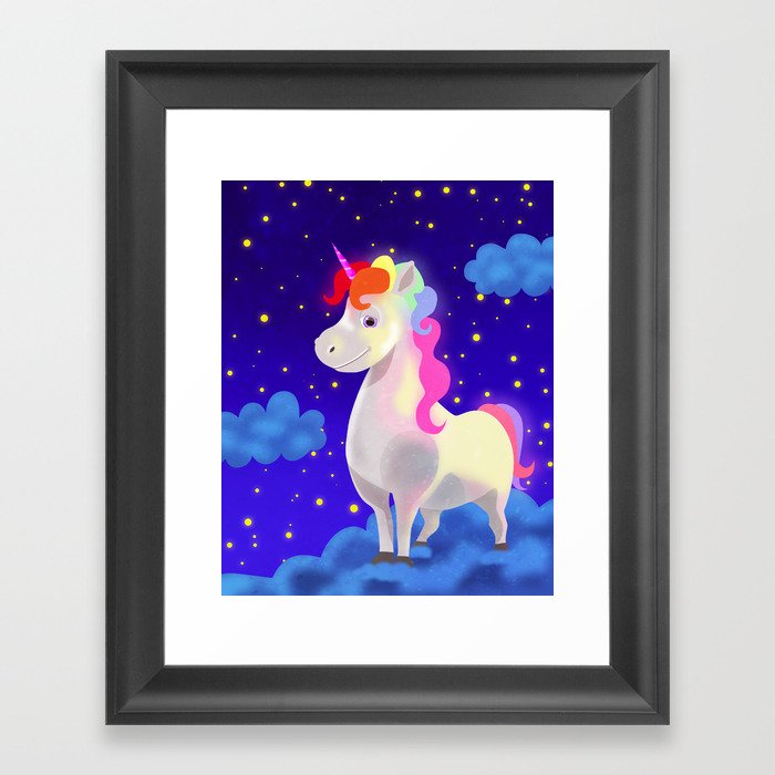 Magical Rainbow Unicorn Framed Art Print By Badenglishcat Society6