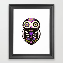 Retro Day of the Dead Owl Art Framed Art Print