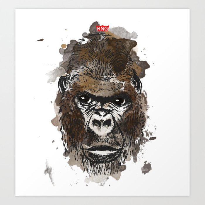 Gorilla King Of The Jungle Art Print By Lukasarts Society6