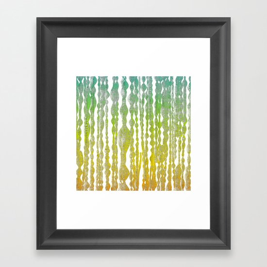 psychedelic stripes - green Framed Art Print