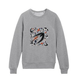 Swallows Martins and Swift pattern baby blue Kids Crewneck