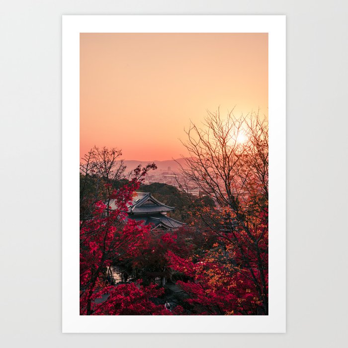 Magical sunset in Kyoto Art Print