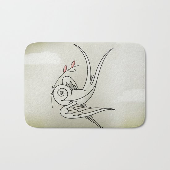 Peace Sparrow Bath Mat