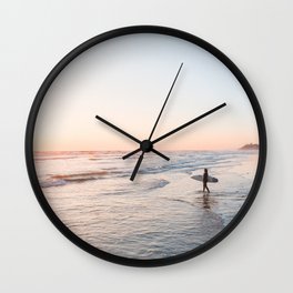 Dream State Wall Clock | Ocean, Beach Decor, Surf, Girl, Photo, Surf Girl, Beach, Photograph, San Diego, Warm 
