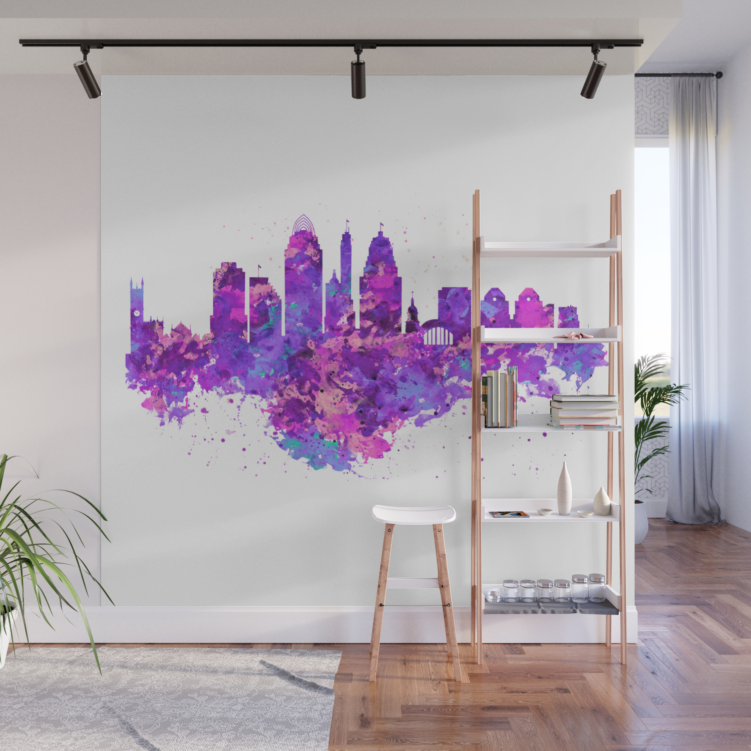 Cincinnati Skyline Wall Mural By Marianvoicu Society6