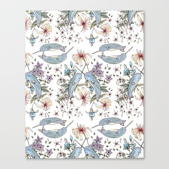 Narwhal pattern Canvas Print