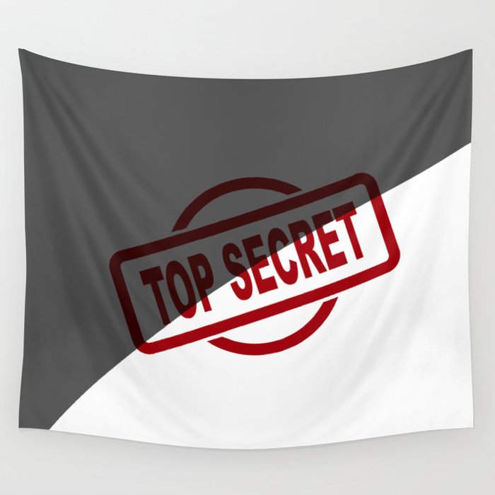 Top Secret Half Covered Ink Stamp Wall Tapestry