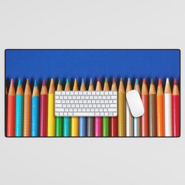 Colorful pencil crayons Desk Mat