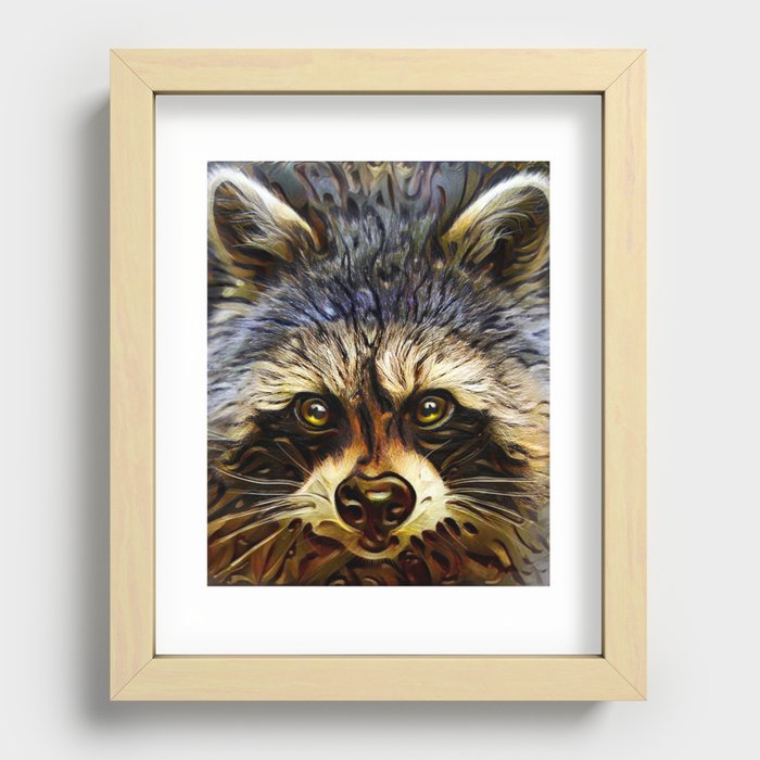 Animal Kingdom - The Racoon King Recessed Framed Print