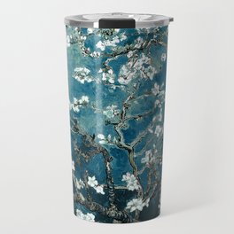 Van Gogh Almond Blossoms : Dark Teal Travel Mug