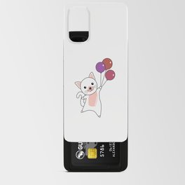 Cat Flies Up With Colorful Balloons Android Card Case