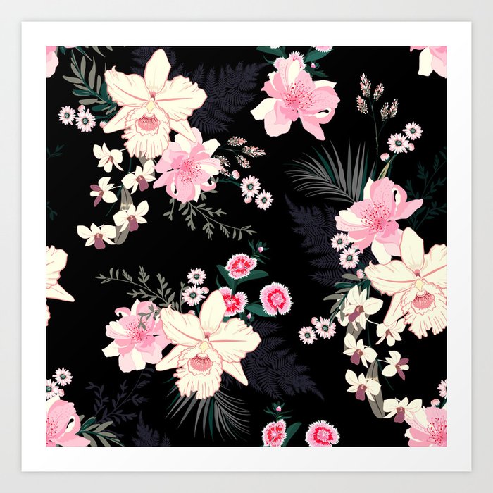 black floral print