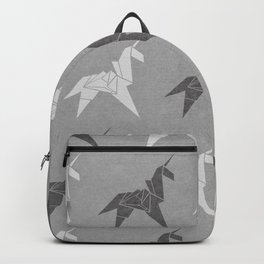 Origami Unicorn Grey Backpack