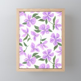 Lilac gouache flowers Framed Mini Art Print