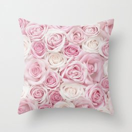 Pink Roses Throw Pillow