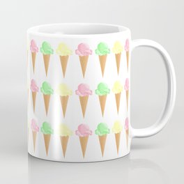 Vanilla, Mint, and Strawberry Ice Cream Cone Pattern Mug