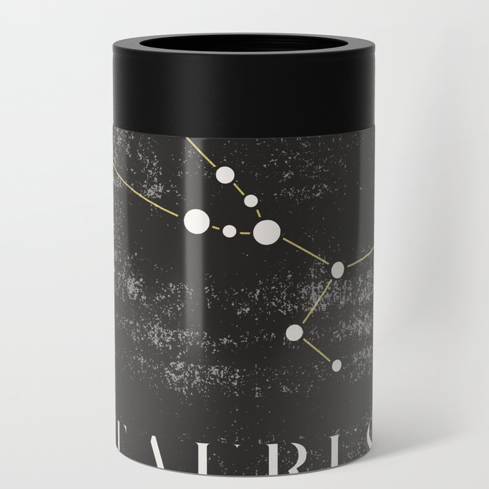 TAURUS - Zodiac Sign Constelation - Black and White Aesthetic Can Cooler
