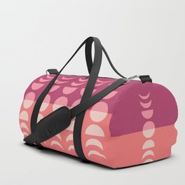 Moon Phases 21 in Coral Purple Beige Pink Duffle Bag