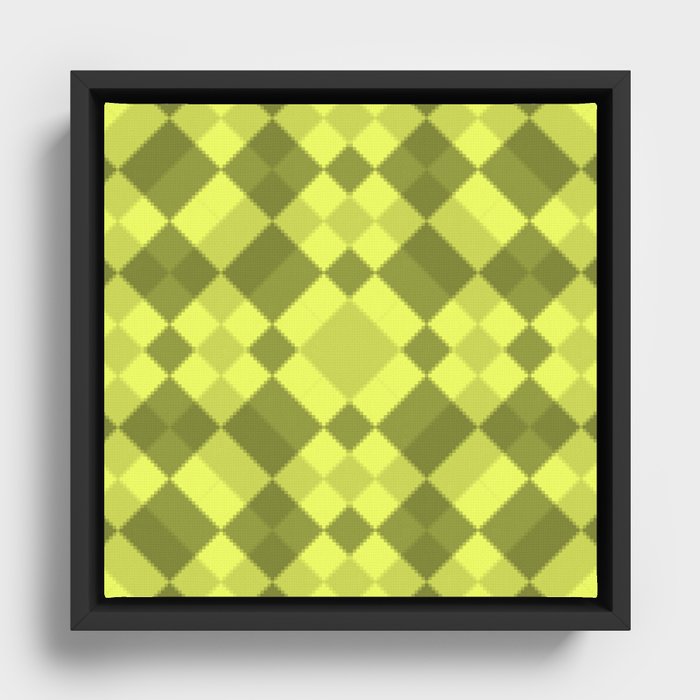 Simple , neon yellow Framed Canvas