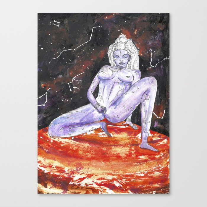 Lavender Star Baby Constellation Venus Goddess Painting Canvas