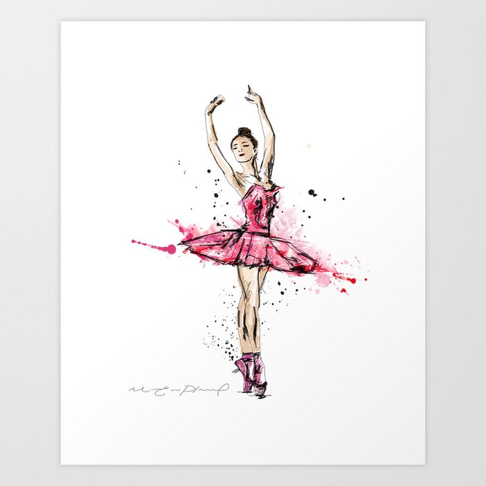Bevidst Frem passe Ballerina Art Print by Marie-Eve Pharand Illustrations | Society6