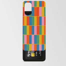 Long Blocks Colourful Geometric Check Pattern in Rainbow Pop Colors Android Card Case