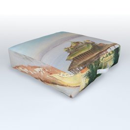 Nice, France; French Riviera; View of the Promenade des Anglais landscape painting by Hermann Schmidt Outdoor Floor Cushion