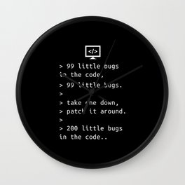 Programming Debugging Code Funny Gift Wall Clock