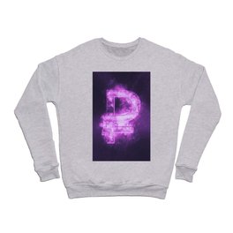 Russian Ruble symbol. Ruble Sign. Monetary currency symbol. Abstract night sky background. Crewneck Sweatshirt