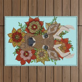 Floral Stag Outdoor Rug