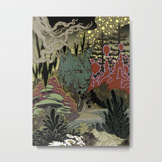 Zen Lynx Metal Print