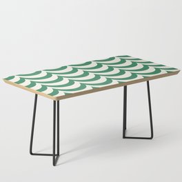 Christmas Green and Antique White Wave Pattern Coffee Table