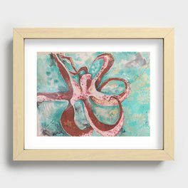 Red Octpus Recessed Framed Print