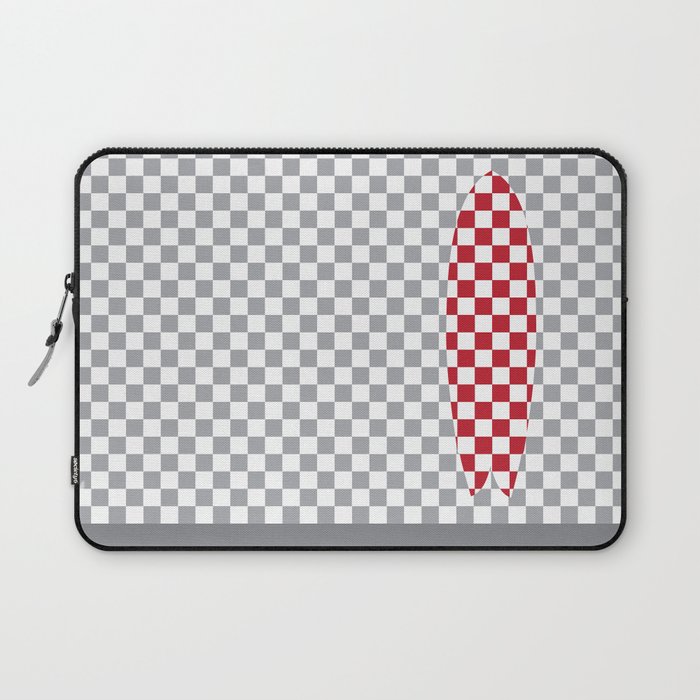 Checkered Fish Surfboard Laptop Sleeve