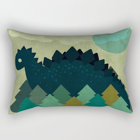 BLUE DINO Rectangular Pillow