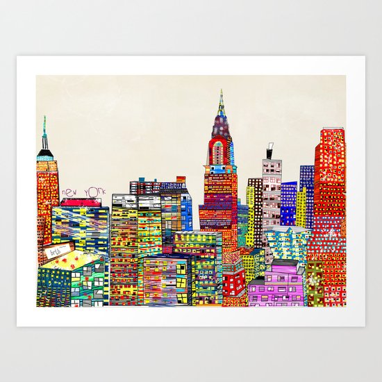 new york city skyline Art Print