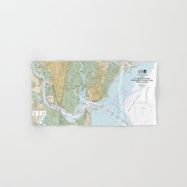 St Simons Sound Brunswick Harbor and Turtle River Nautical Chart 11506 No Borders Hand & Bath Towel