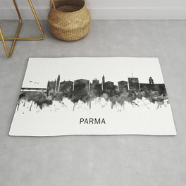 Parma Italy Skyline BW Rug