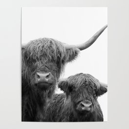 Highland Cows Black & White #1 #wall #art #society6 Poster