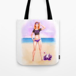 Purple Espiral Beach Tote Bag
